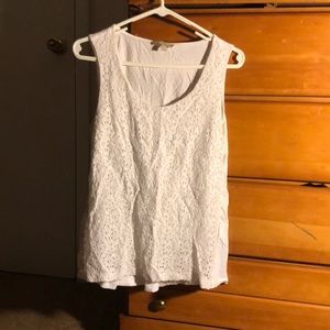 Floral medium women white tank
